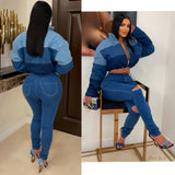 Load image into Gallery viewer, Sade slit Jeans (Blue)