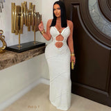 Load image into Gallery viewer, Jetai crochet maxi dress (White)