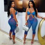 Load image into Gallery viewer, Tekki caged jumpsuit (Blue/purple)