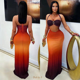 Load image into Gallery viewer, Solara maxi dress (Orange ombré)