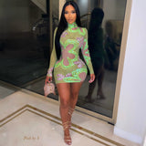 Load image into Gallery viewer, Viche glam mini dress (Lime/lilac)