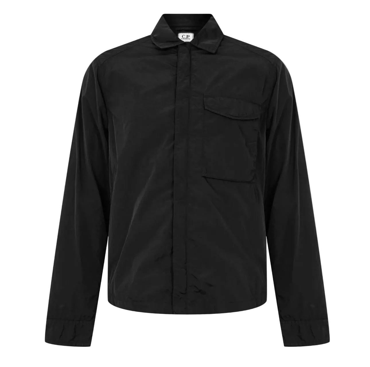 Cp Company 095A Chrome-R Full Zip Overshirt Black with Certilogo