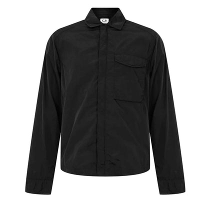 Cp Company 095A Chrome-R Full Zip Overshirt Black with Certilogo