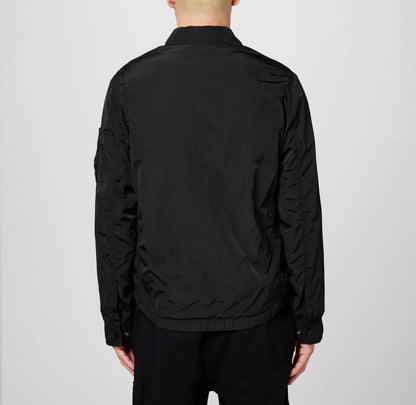 Cp Company 095A Chrome-R Full Zip Overshirt Black with Certilogo