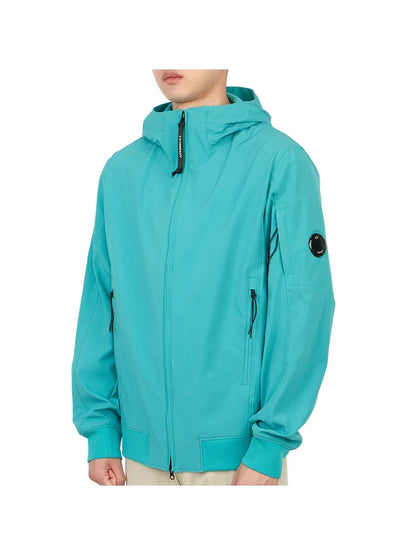 Cp Company Lens S/S Soft Shell Jacket In Tile Blue