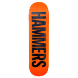 Load image into Gallery viewer, Hammers Skateboard Deck Font Logo Orange/Black 8.25" x 31.75"