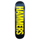 Load image into Gallery viewer, Hammers Skateboard Deck Font Logo Black/Yellow 8.25" x 31.75"