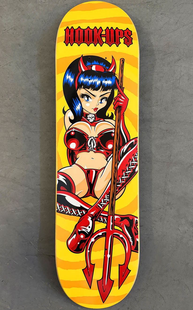 Hook Ups Skateboard Deck Devil Queen 8.25"