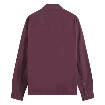 Cp Company 124A Organic Gabardine Lens Zip Overshirt In Potent Purple