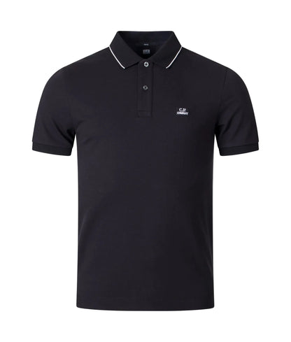 Cp Company 052A Stretch Piquet Slim Fit Polo Shirt in Black