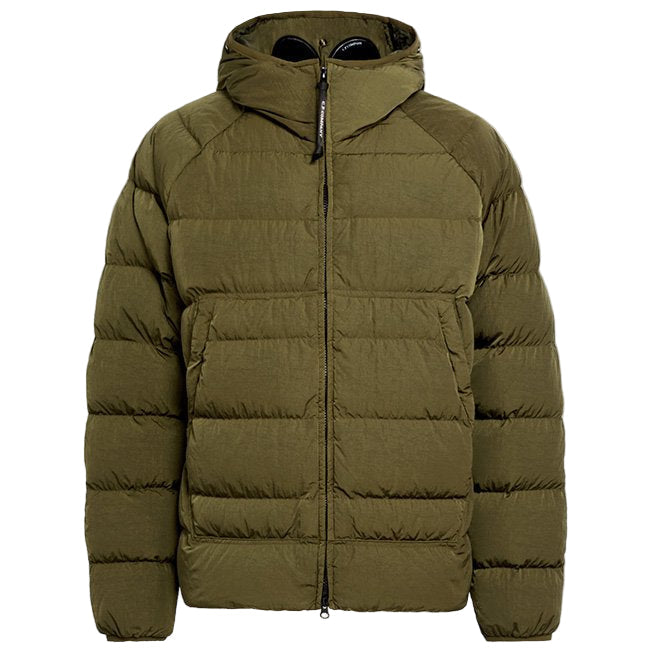 Cp Company Eco-Chrome R Goggle Down Jacket in Ivy Green