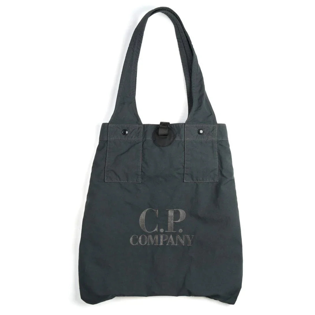 Cp Company Twill Logo Bag In Smoked Pearl with Certilogo