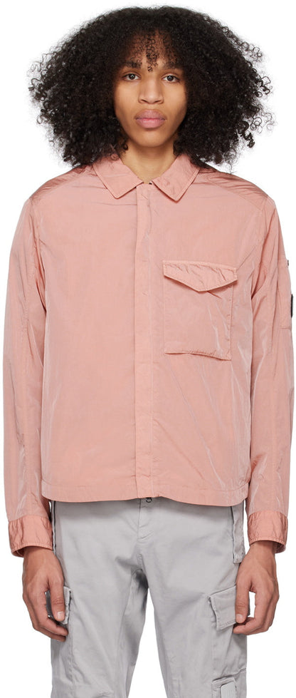Cp Company 095A Chrome-R Full Zip Overshirt Misty Rose with Certilogo