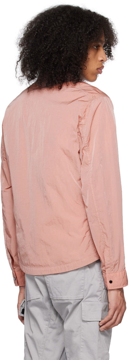 Cp Company 095A Chrome-R Full Zip Overshirt Misty Rose with Certilogo
