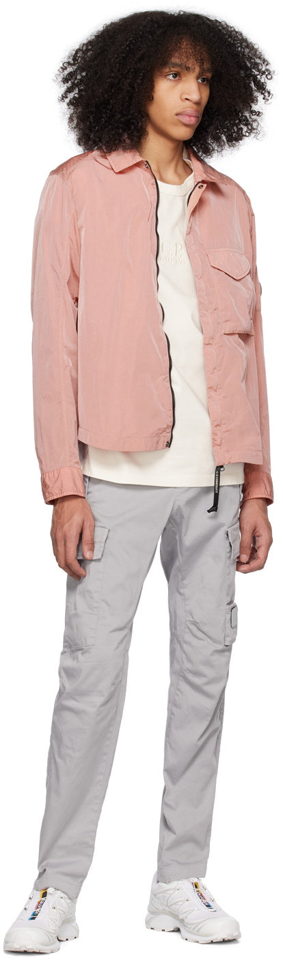 Cp Company 095A Chrome-R Full Zip Overshirt Misty Rose with Certilogo
