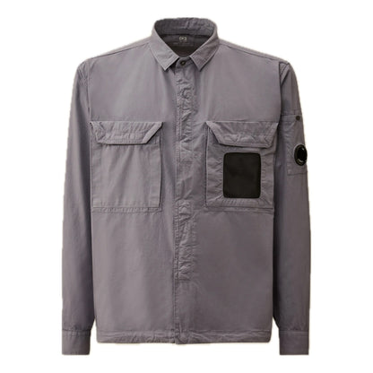 Cp Company 142A Organic Cotton Gabardine Overshirt With Certilogo Lavender