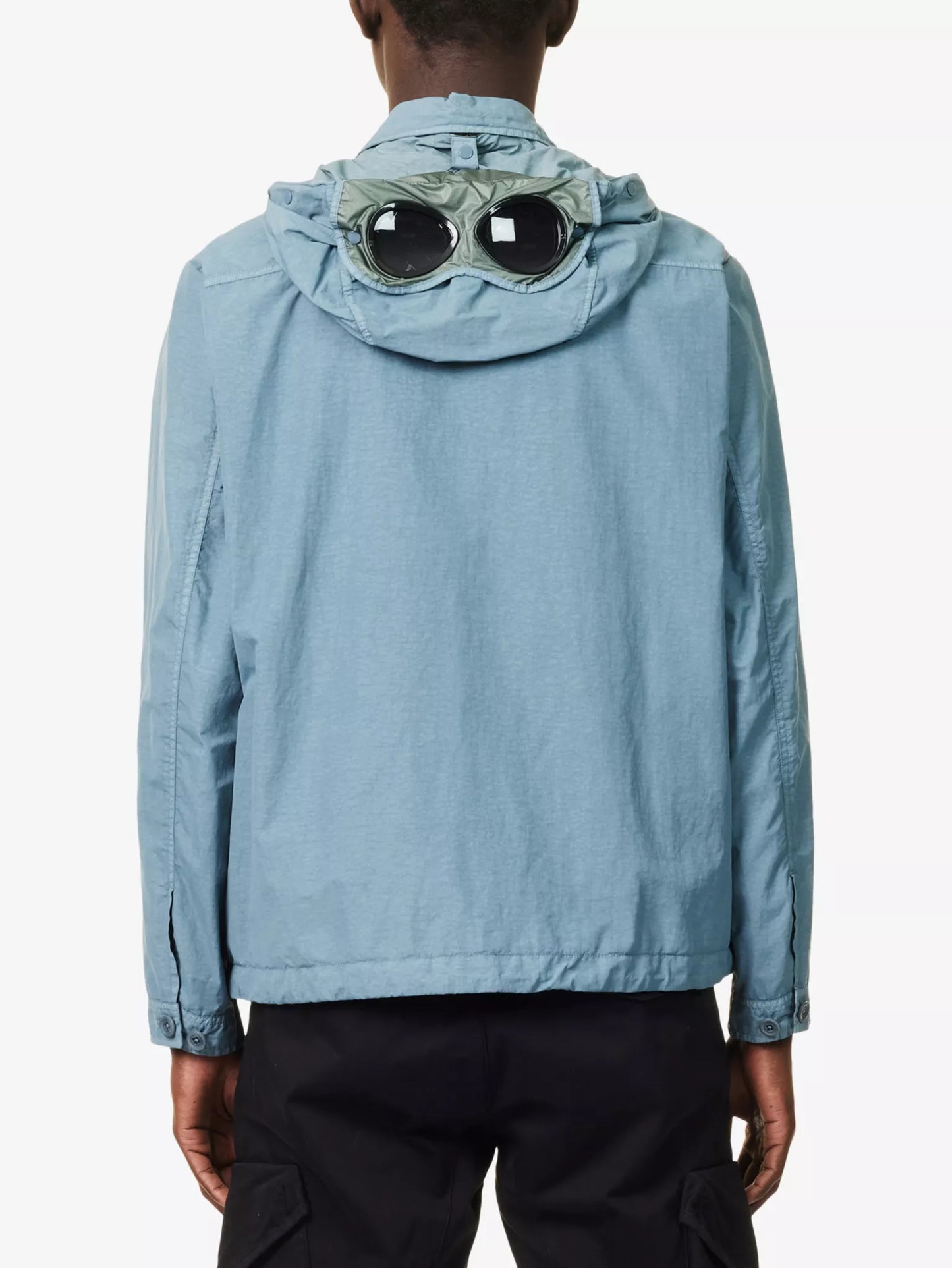 Cp Company 090A Flatt Nylon Goggle Overshirt In Stormy Weather With Certilogo