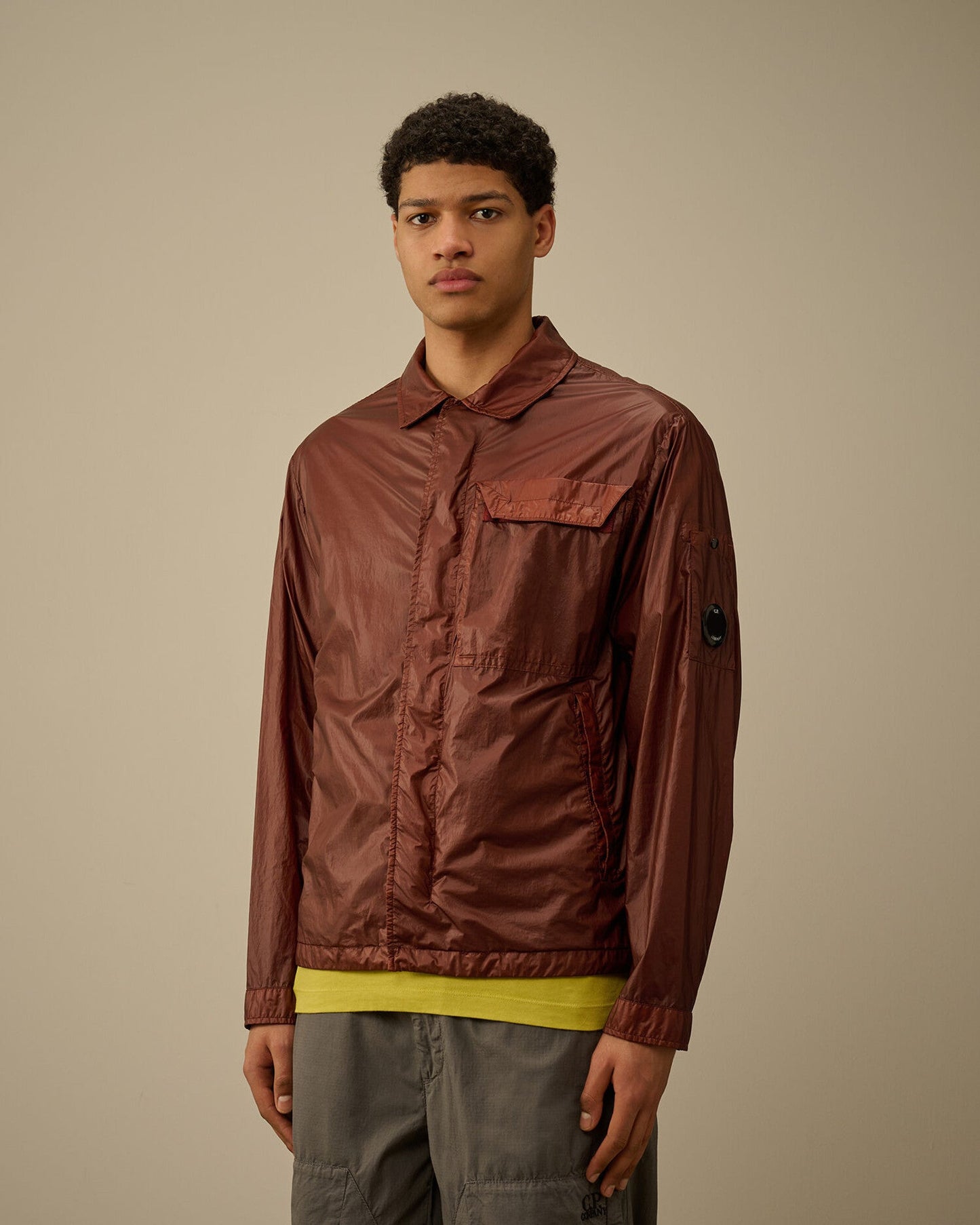Cp Company 037A CS II Lens Overshirt In Sable with Certilogo