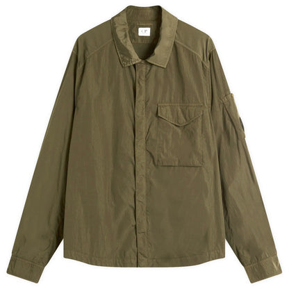 Cp Company 095A Chrome-R Full Zip Overshirt Ivy Green with Certilogo