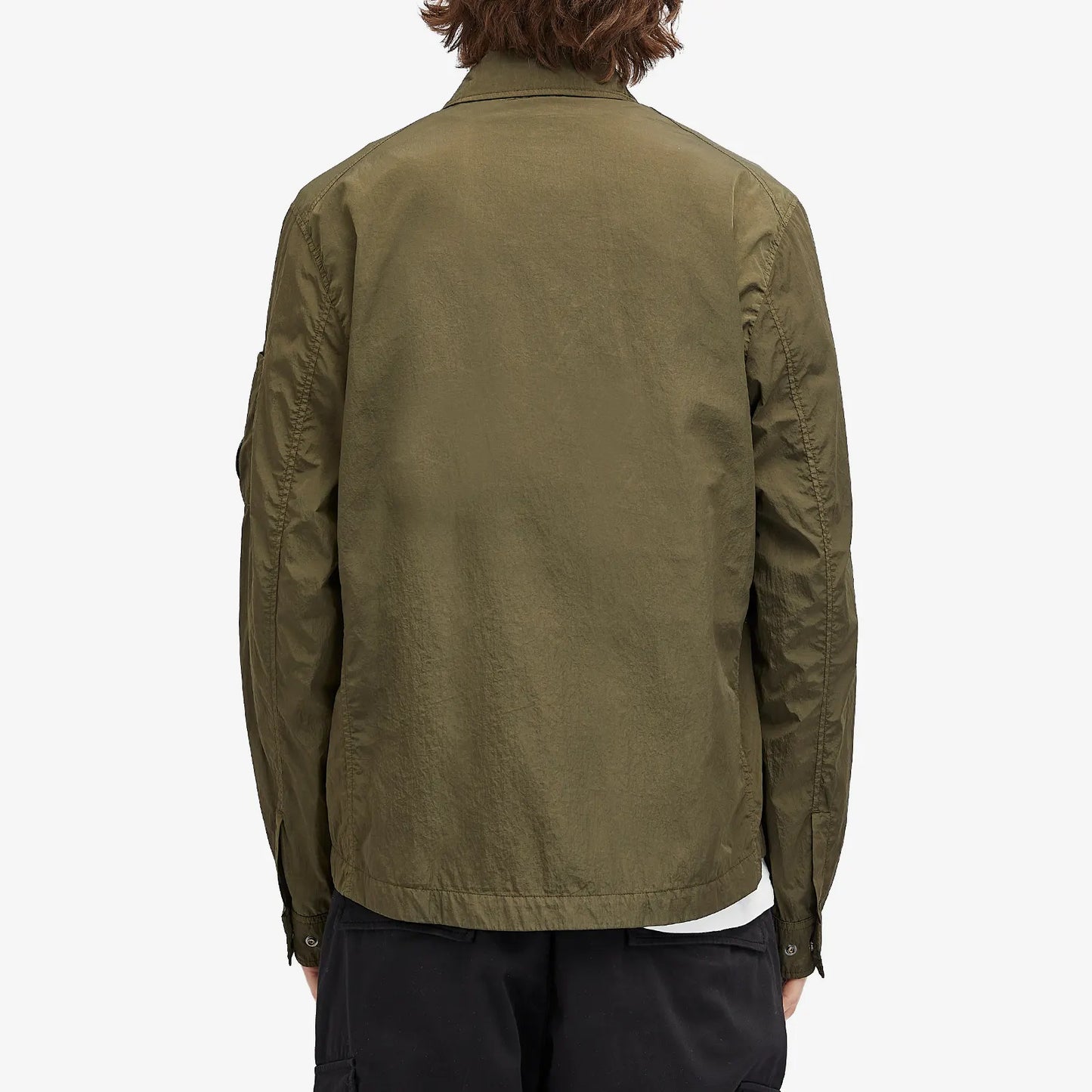 Cp Company 095A Chrome-R Full Zip Overshirt Ivy Green with Certilogo