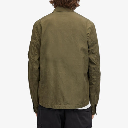 Cp Company 095A Chrome-R Full Zip Overshirt Ivy Green with Certilogo