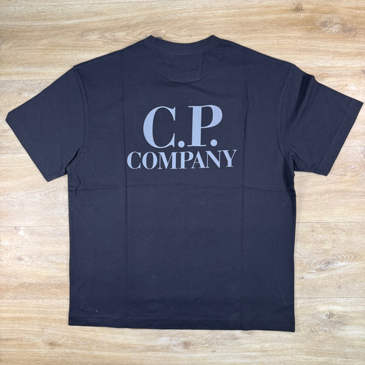 C.P. Company 30/1 Jersey Logo T-Shirt in Black