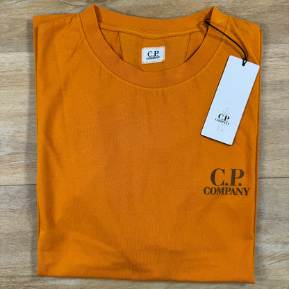 C.P. Company 30/1 Jersey Logo T-Shirt in Desert Sun - Orange