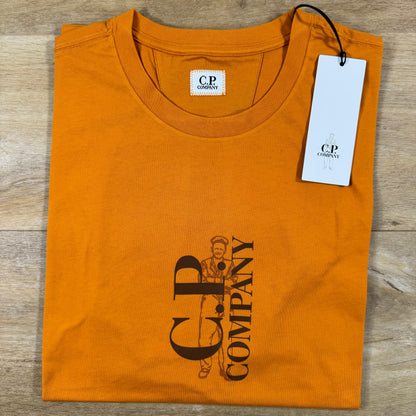 C.P. Company 30/1 Jersey T-Shirt in Desert Sun - Orange
