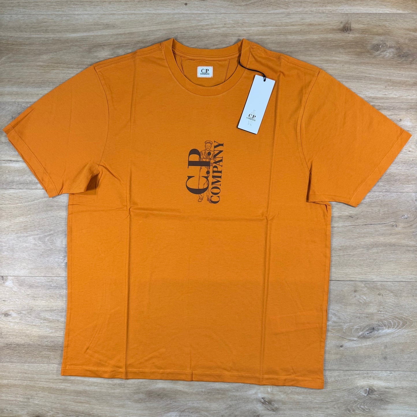 C.P. Company 30/1 Jersey T-Shirt in Desert Sun - Orange