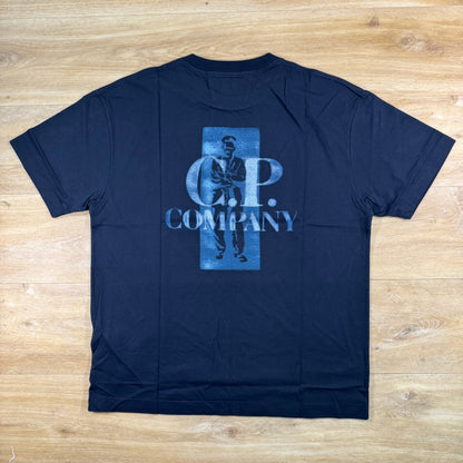 C.P. Company 30/1 Jersey Comfort Logo T-Shirt in Navy
