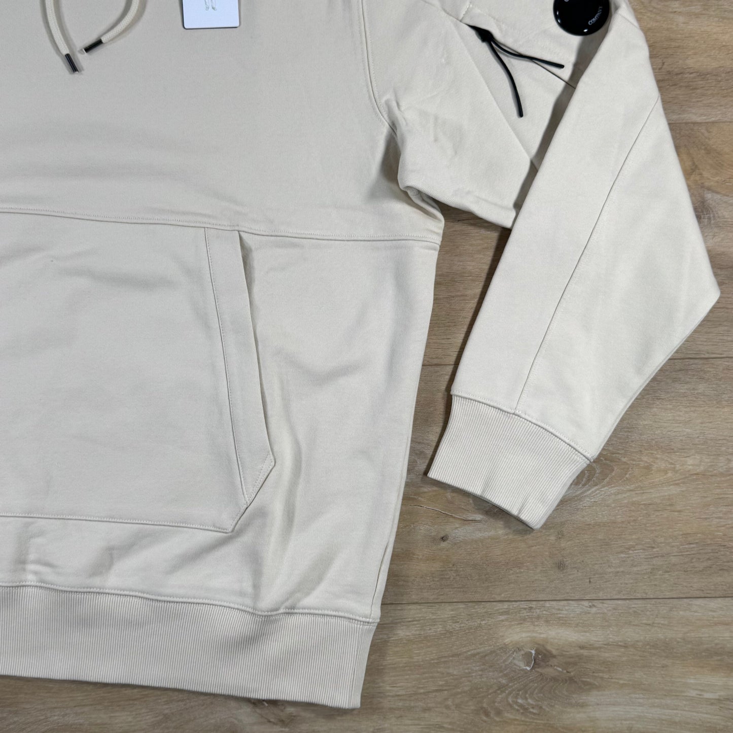 C.P. Company Diagonal Raised Fleece Lens Hoodie in Frozen Dew