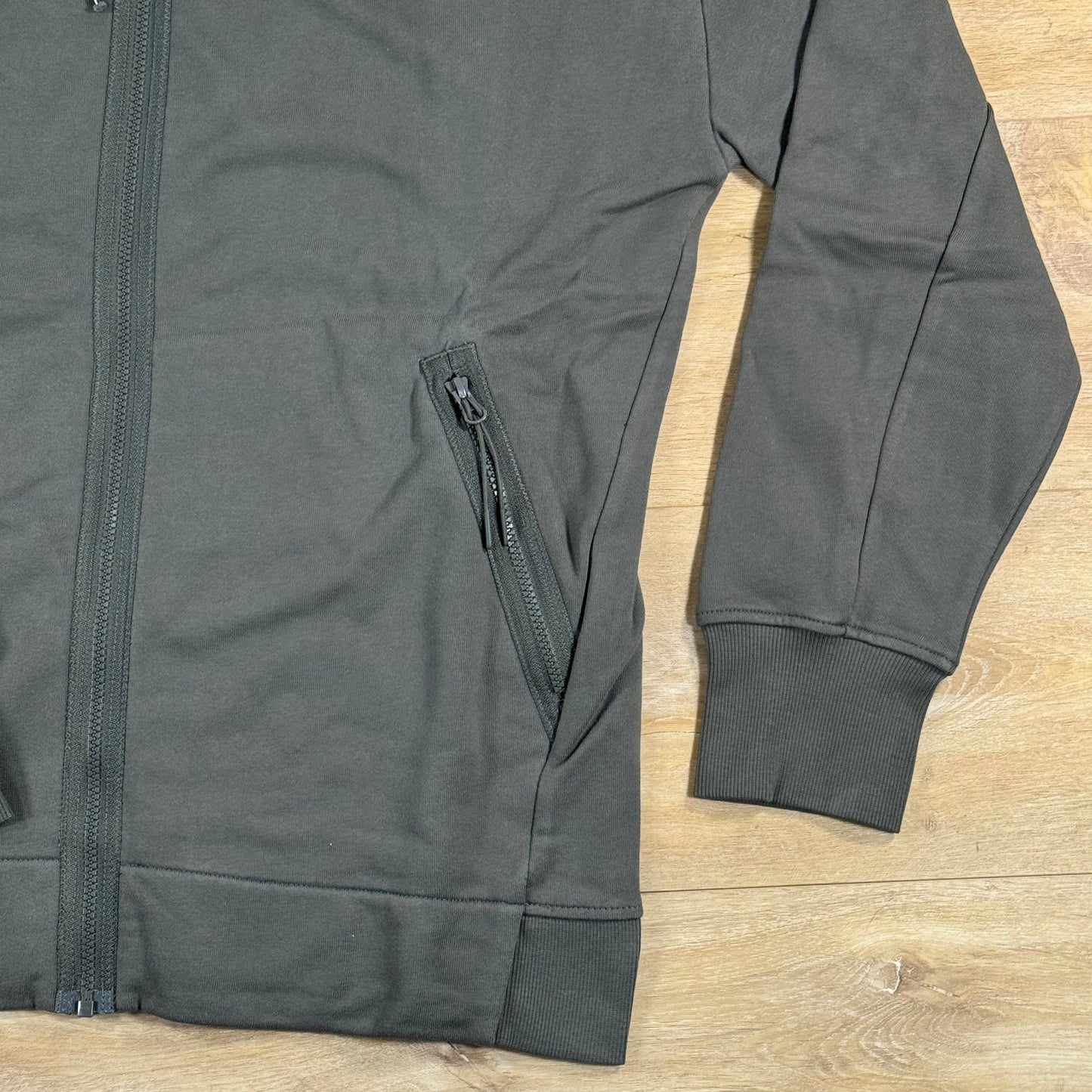 C.P. Company Diagonal Raised Fleece Goggle Hoodie in Gunmetal - Grey
