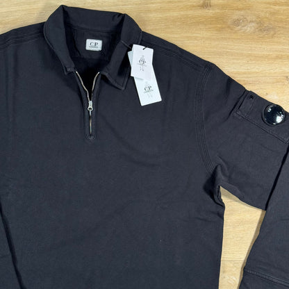 C.P. Company Malfile Fleece Half-Zip Lens Sweatshirt in Black