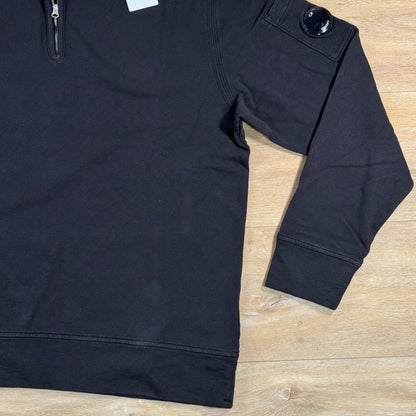 C.P. Company Malfile Fleece Half-Zip Lens Sweatshirt in Black