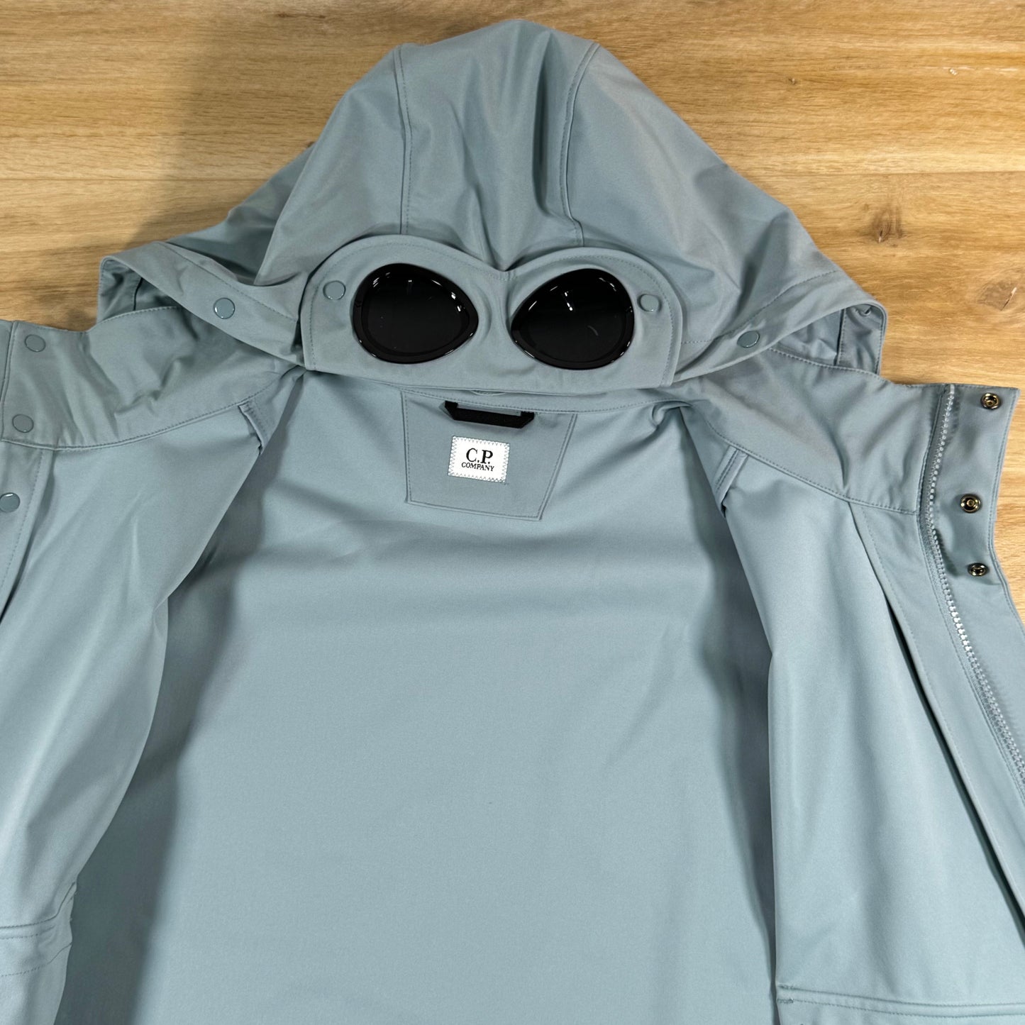 C.P. Company Shell-R Goggle Gilet in Silver Blue