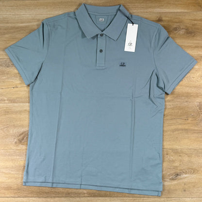C.P. Company Stretch Piquet Polo Shirt in Silver Blue