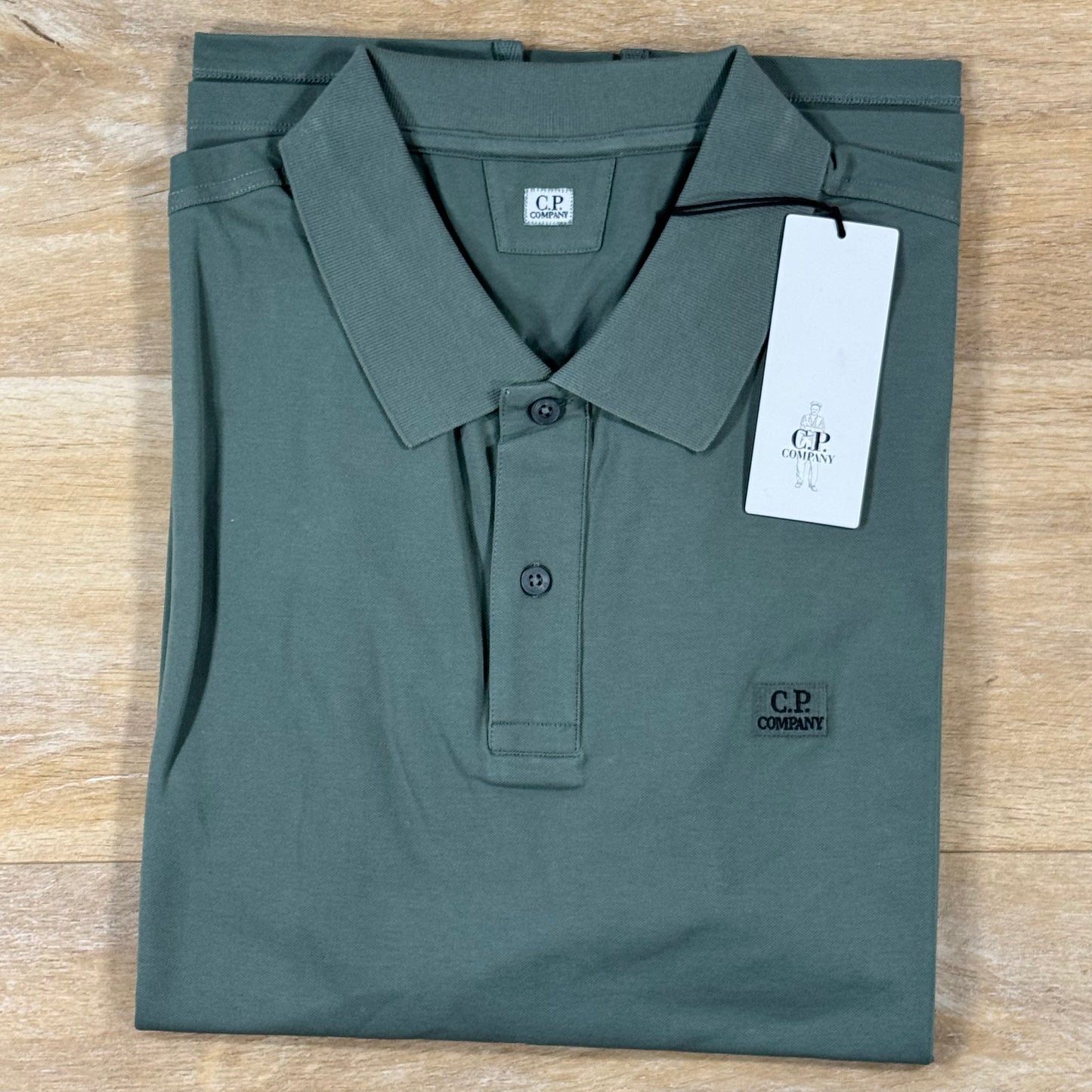 C.P. Company Stretch Piquet Polo Shirt in Laurel Wreath