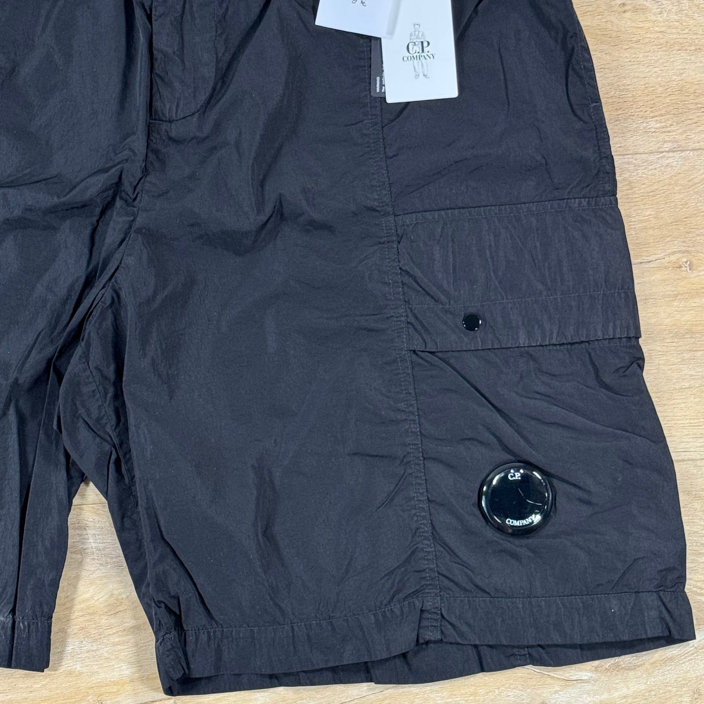 C.P. Company Chrome-R Lens Boxy Cargo Shorts in Black
