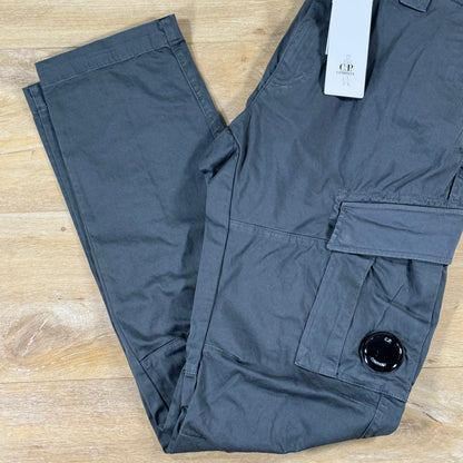 C.P. Company Stretch Sateen Ergonomic Lens Cargo Pants in Gunmetal - Grey
