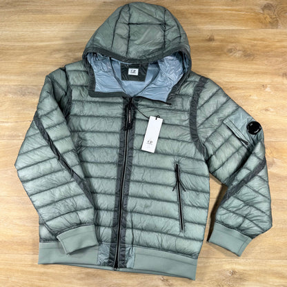 C.P. Company D.D. Shell Lens Down Jacket in Silver Blue