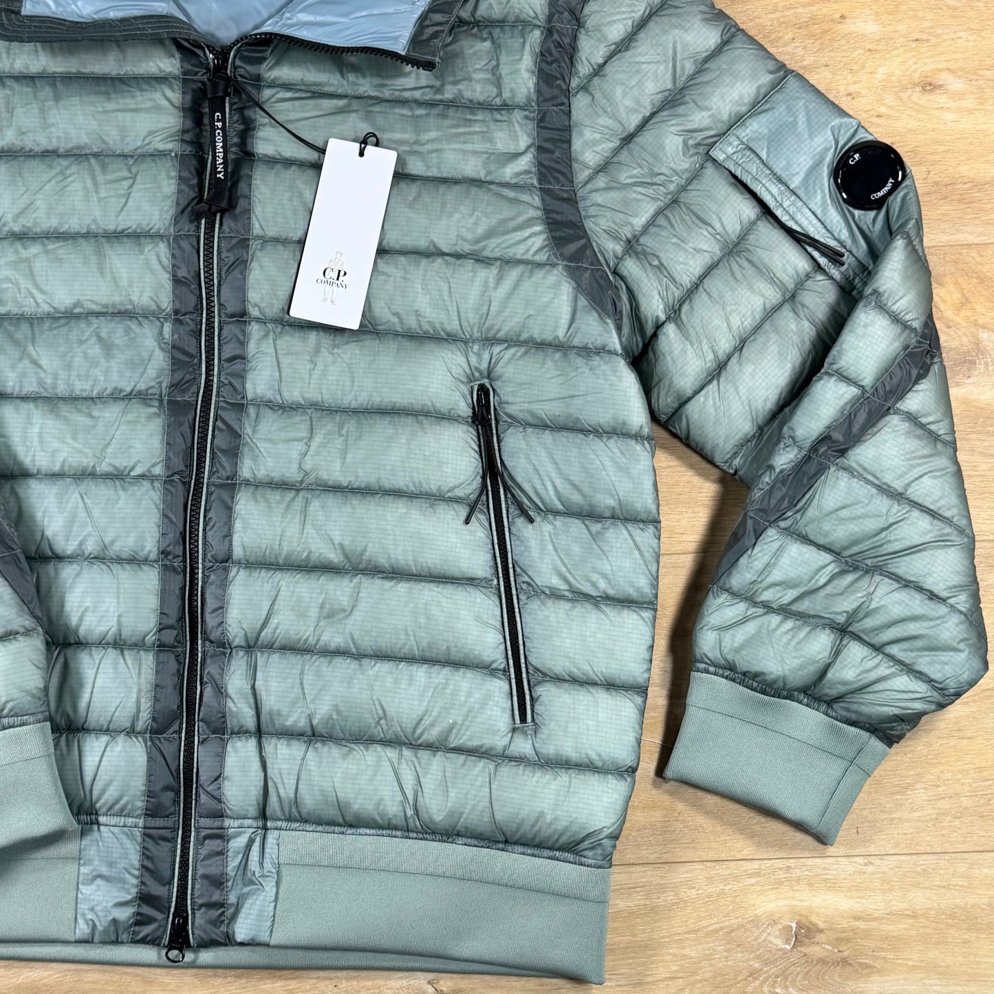C.P. Company D.D. Shell Lens Down Jacket in Silver Blue