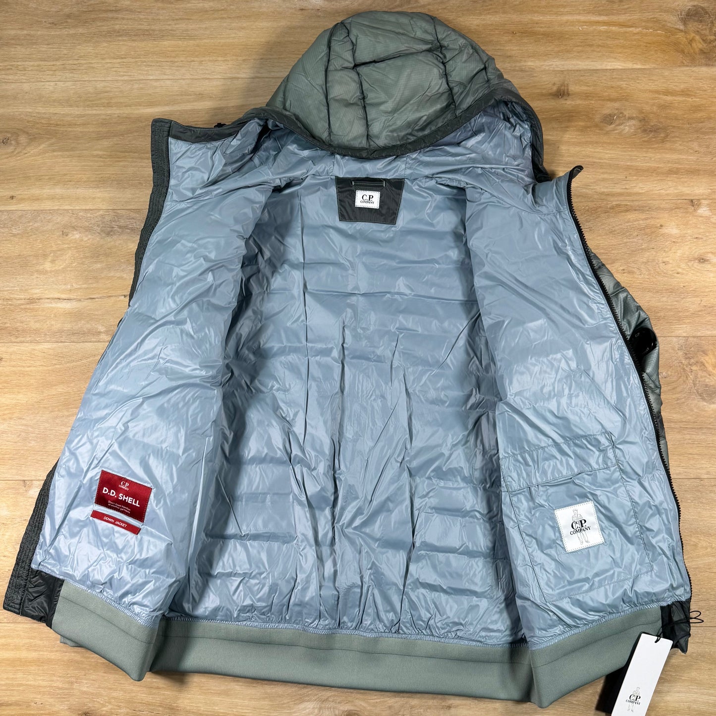 C.P. Company D.D. Shell Lens Down Jacket in Silver Blue