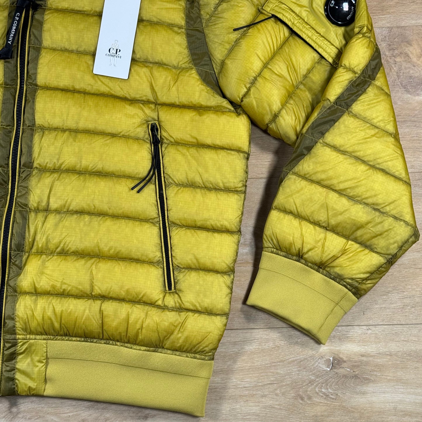C.P. Company D.D. Shell Lens Down Jacket in Antique Moss - Yellow