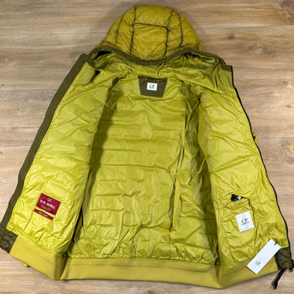 C.P. Company D.D. Shell Lens Down Jacket in Antique Moss - Yellow