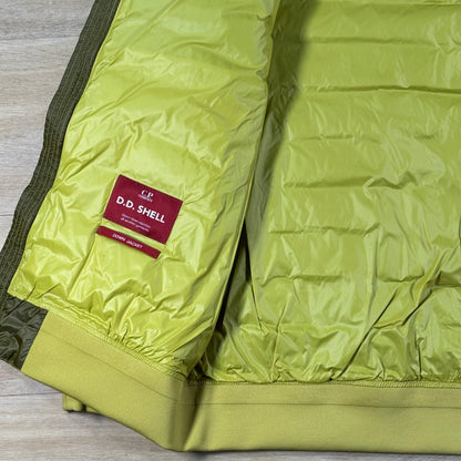 C.P. Company D.D. Shell Lens Down Jacket in Antique Moss - Yellow