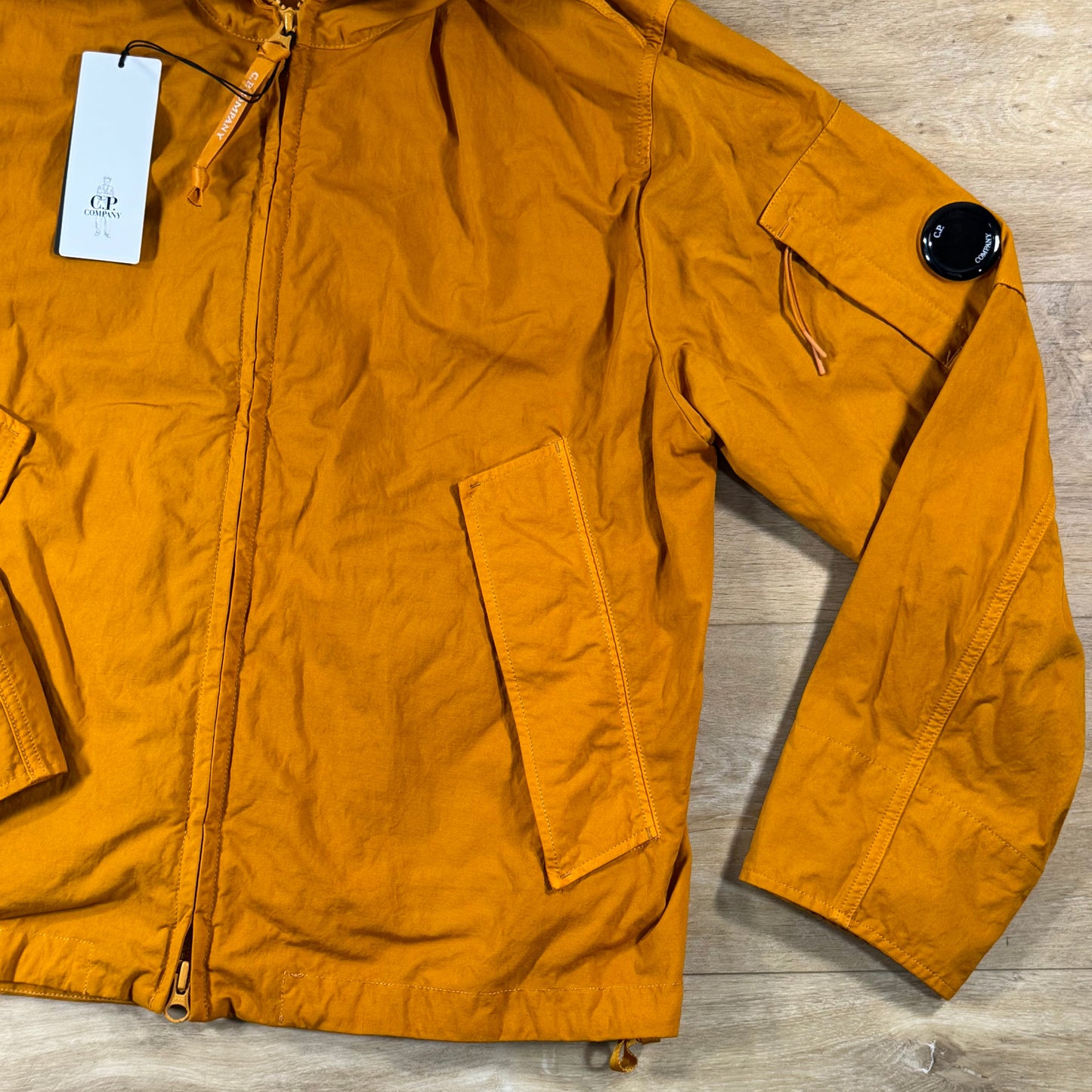 C.P. Company Twill Hooded Lens Jacket in Desert Sun - Orange