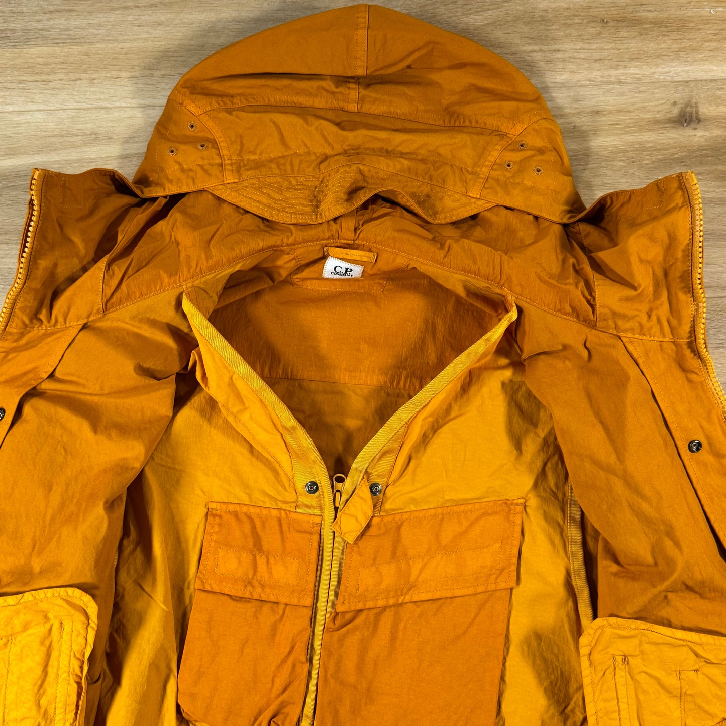 C.P. Company Twill Hooded Lens Jacket in Desert Sun - Orange