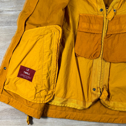 C.P. Company Twill Hooded Lens Jacket in Desert Sun - Orange
