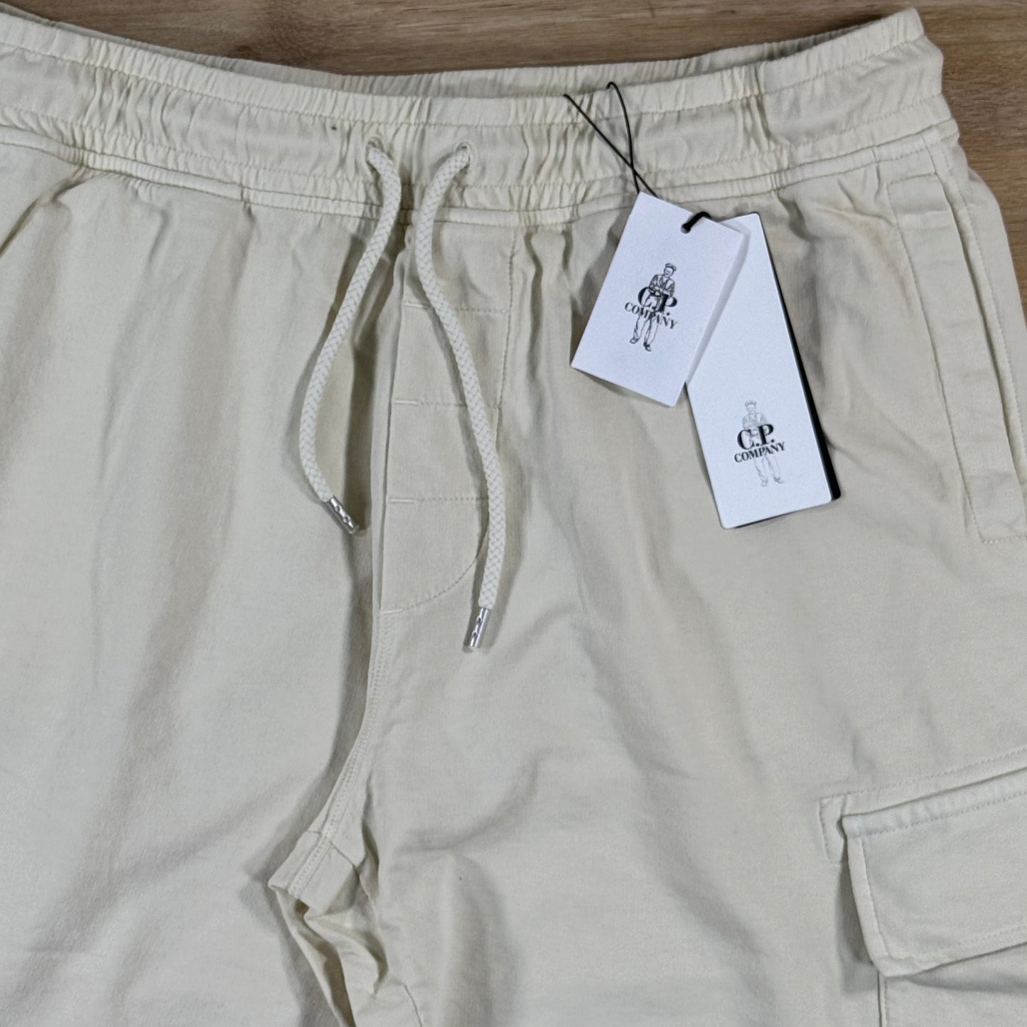 C.P. Company Light Fleece Cargo Lens Shorts in Frozen Dew