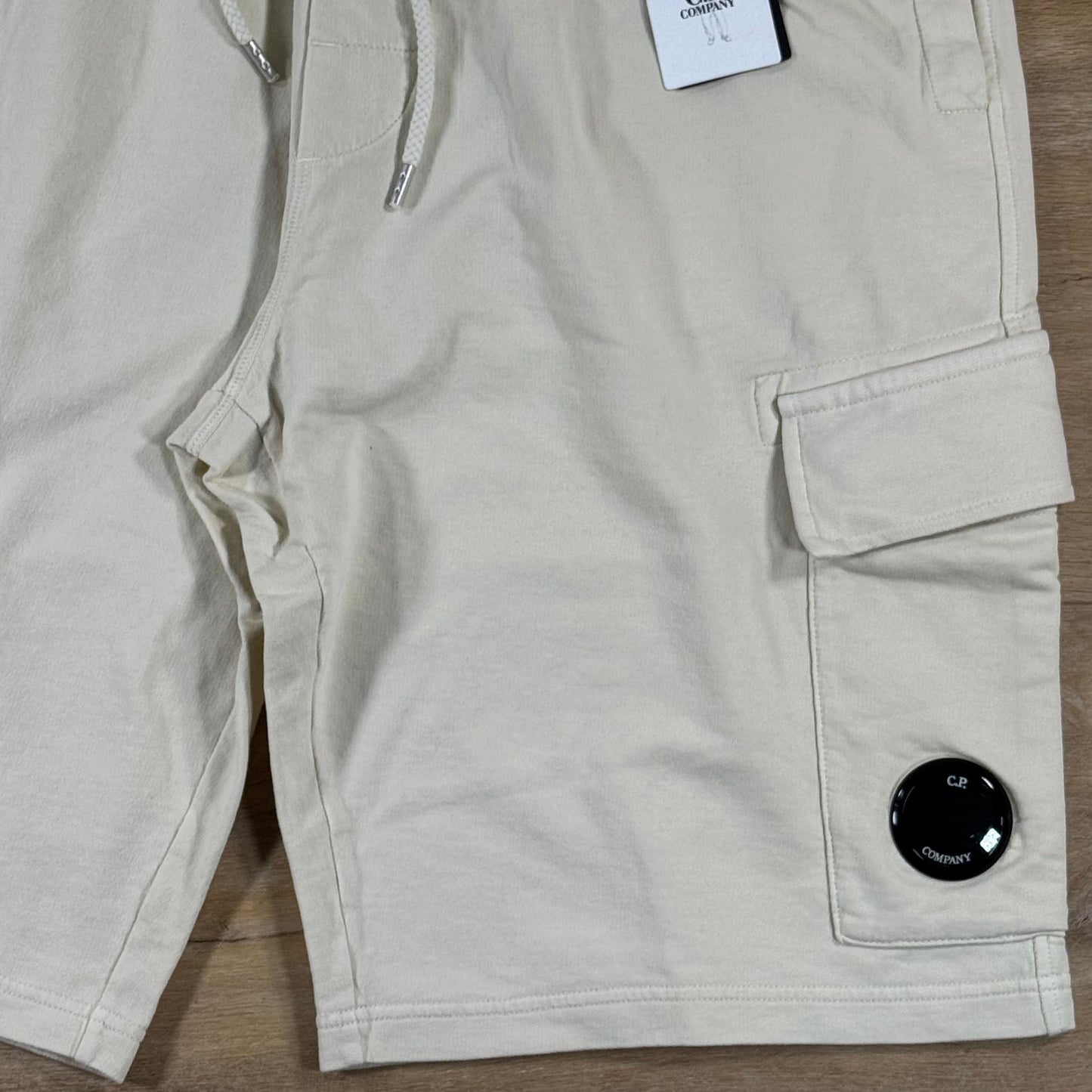 C.P. Company Light Fleece Cargo Lens Shorts in Frozen Dew